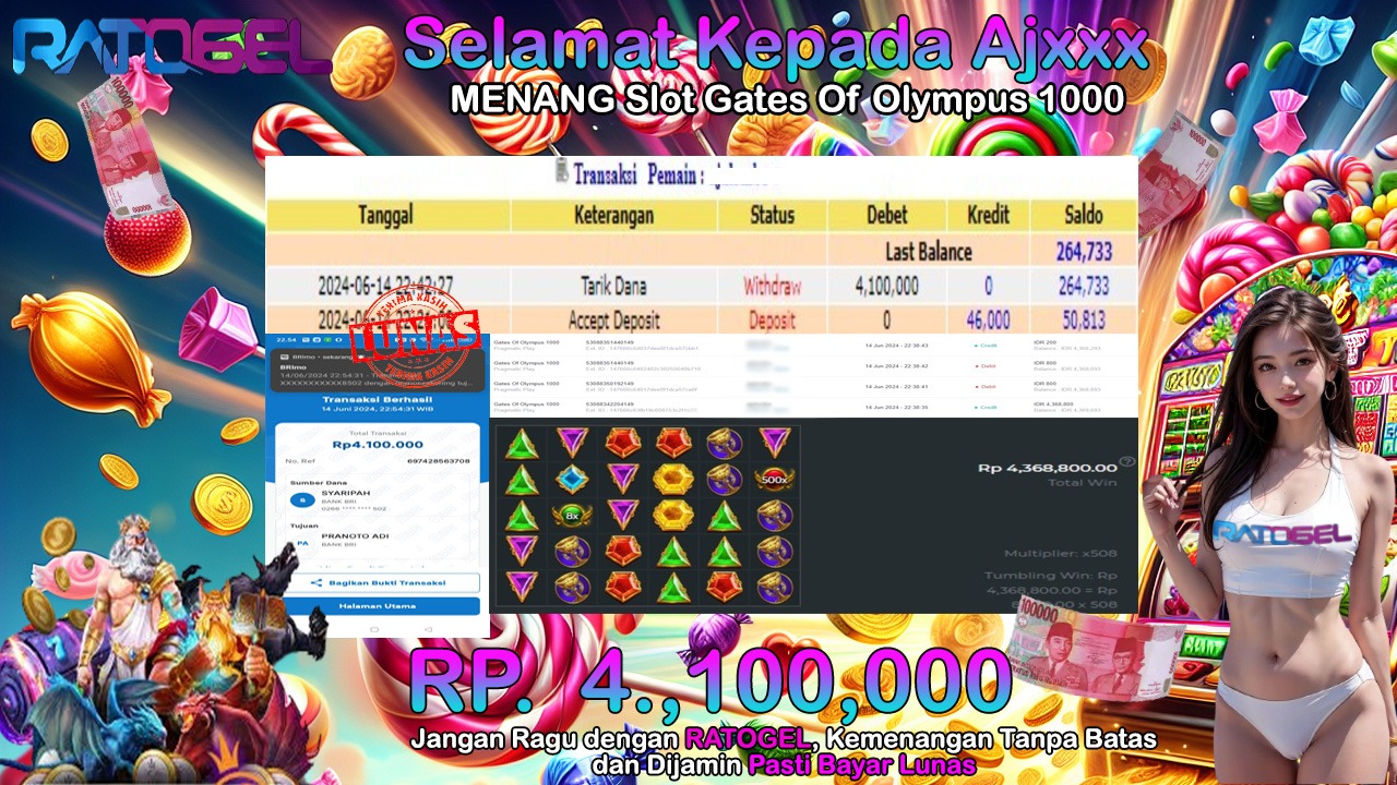 BUKTI JACKPOT SLOT GATES OF OLYMPUS 1000 TERPERCAYA DI INDONESIA TGL 15-06-2024