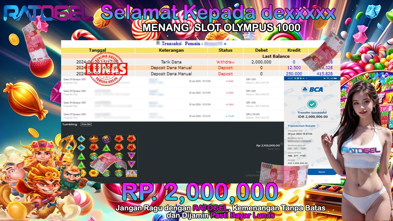 BUKTI JACKPOT SLOT GATES OF OLYMPUS 1000 TERPERCAYA DI INDONESIA