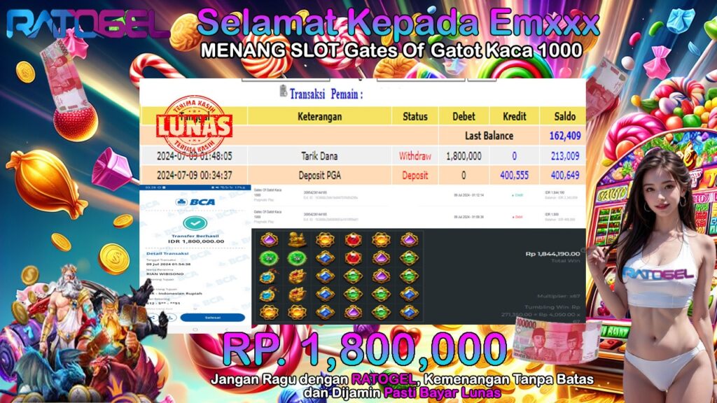 BUKTI JACKPOT SLOT GATES OF GATOT KACA 1000 TERPERCAYA DI INDONESIA TGL 09-07-2024