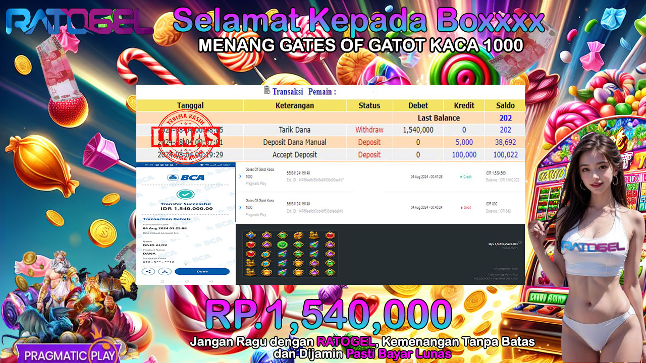 BUKTI JACKPOT SLOT GATES OF GATOT KACA 1000 TERPERCAYA DI INDONESIA TGL 04-08-2024