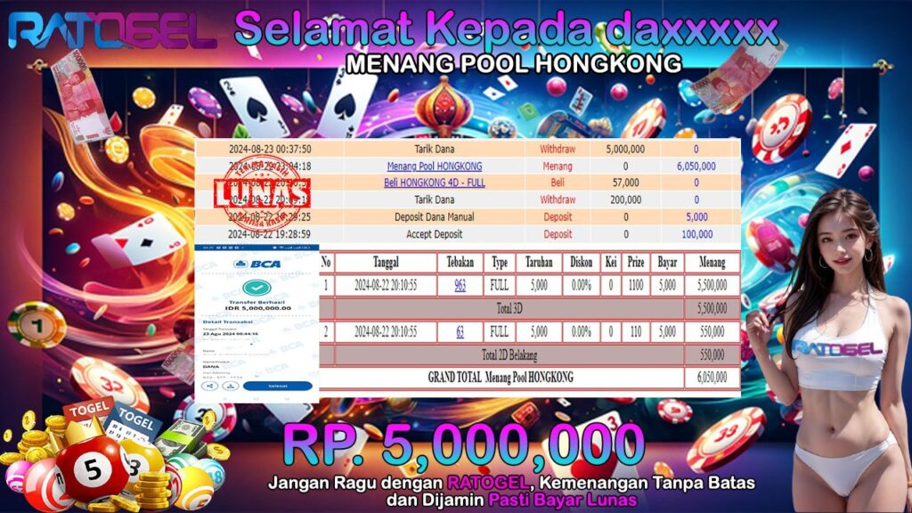 BUKTI JACKPOT TOGEL POOL HONGKONG TERPERCAYA DI INDONESIA TGL 23-08-2024