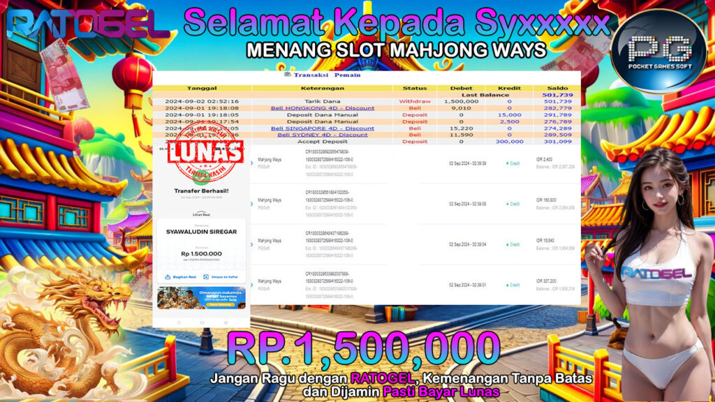 BUKTI JACKPOT SLOT MAHJONG WAYS  TERPERCAYA DI INDONESIA TGL 02-09-2024