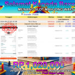 BUKTI JACKPOT SLOT MAHJONG WAYS TERPERCAYA DI INDONESIA TGL 27-09-2024