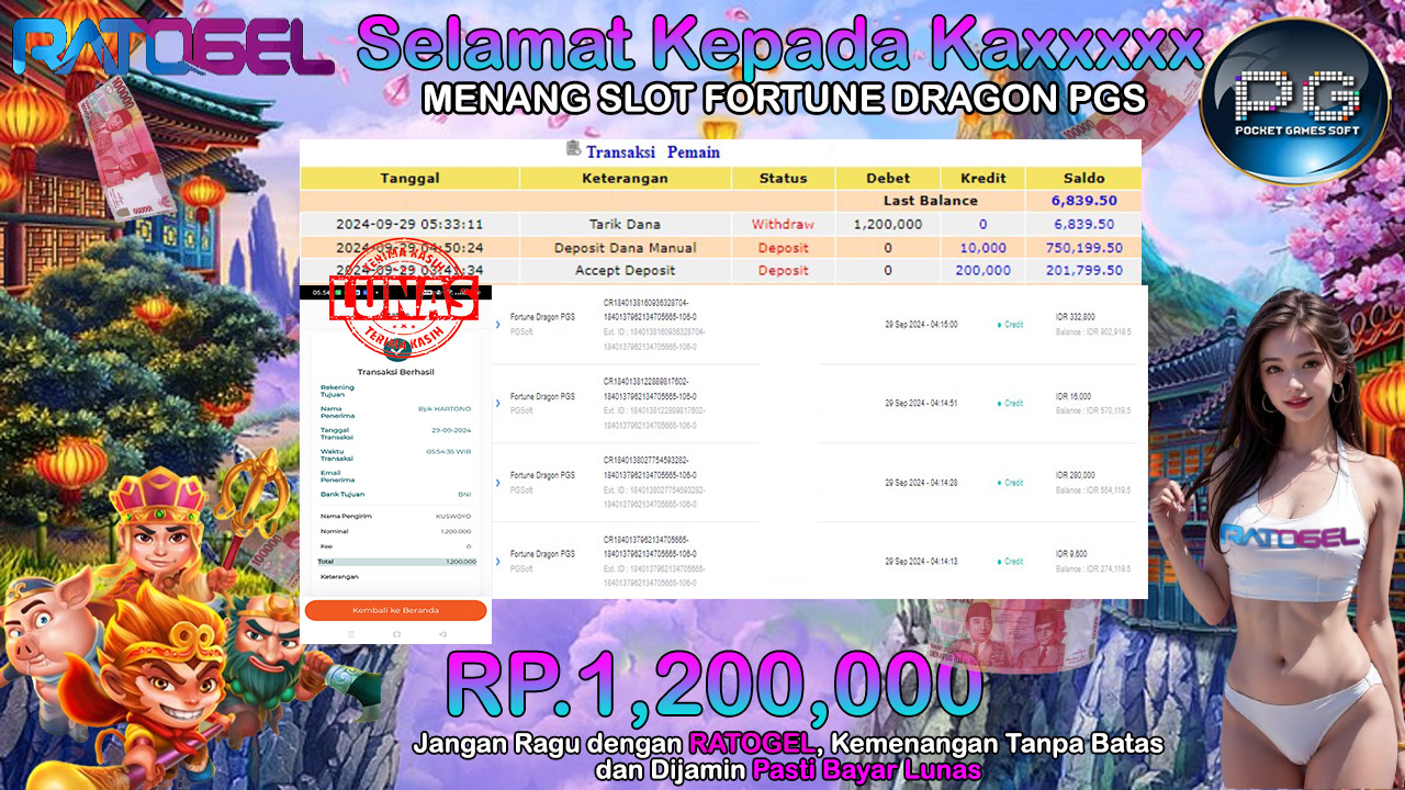 BUKTI JACKPOT SLOT FORTUNE DRAGON PGS TERPERCAYA DI INDONESIA TGL 29-09-2024