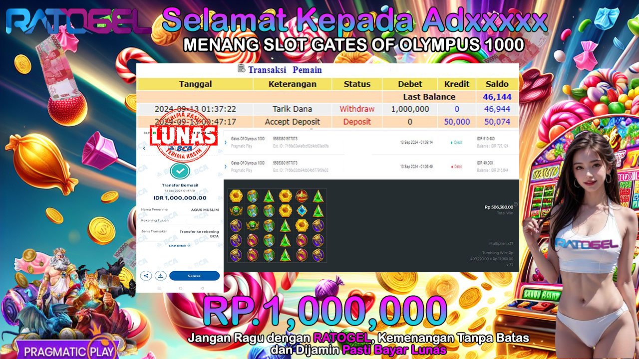 BUKTI JACKPOT SLOT GATES OF OLYMPUS 1000 TERPERCAYA DI INDONESIA TGL 13-09-2024