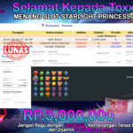 BUKTI JACKPOT SLOT STARLIGHT PRINCESS 1000 TERPERCAYA DI INDONESIA TGL 30-09-2024