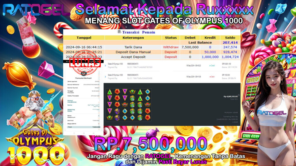 BUKTI JACKPOT SLOT GATES OF OLYMPUS  1000 TERPERCAYA DI INDONESIA TGL 16-09-2024