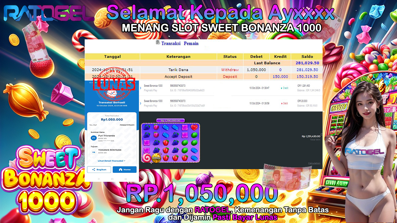 BUKTI JACKPOT SLOT SWEET BONAZA 1000 TERPERCAYA DI INDONESIA TGL 10-10-2024