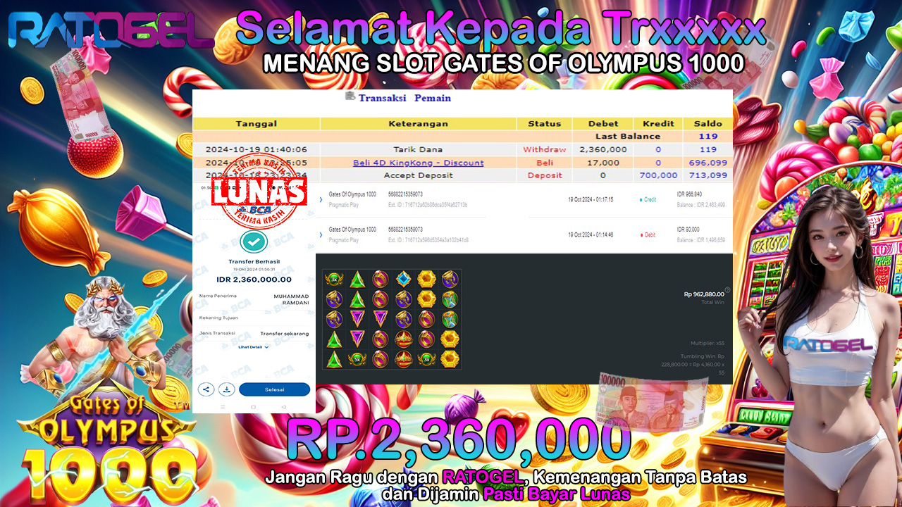 BUKTI JACKPOT SLOT GATES OF OLYMPUS 1000 TERPERCAYA DI INDONESIA TGL 19-10-2024