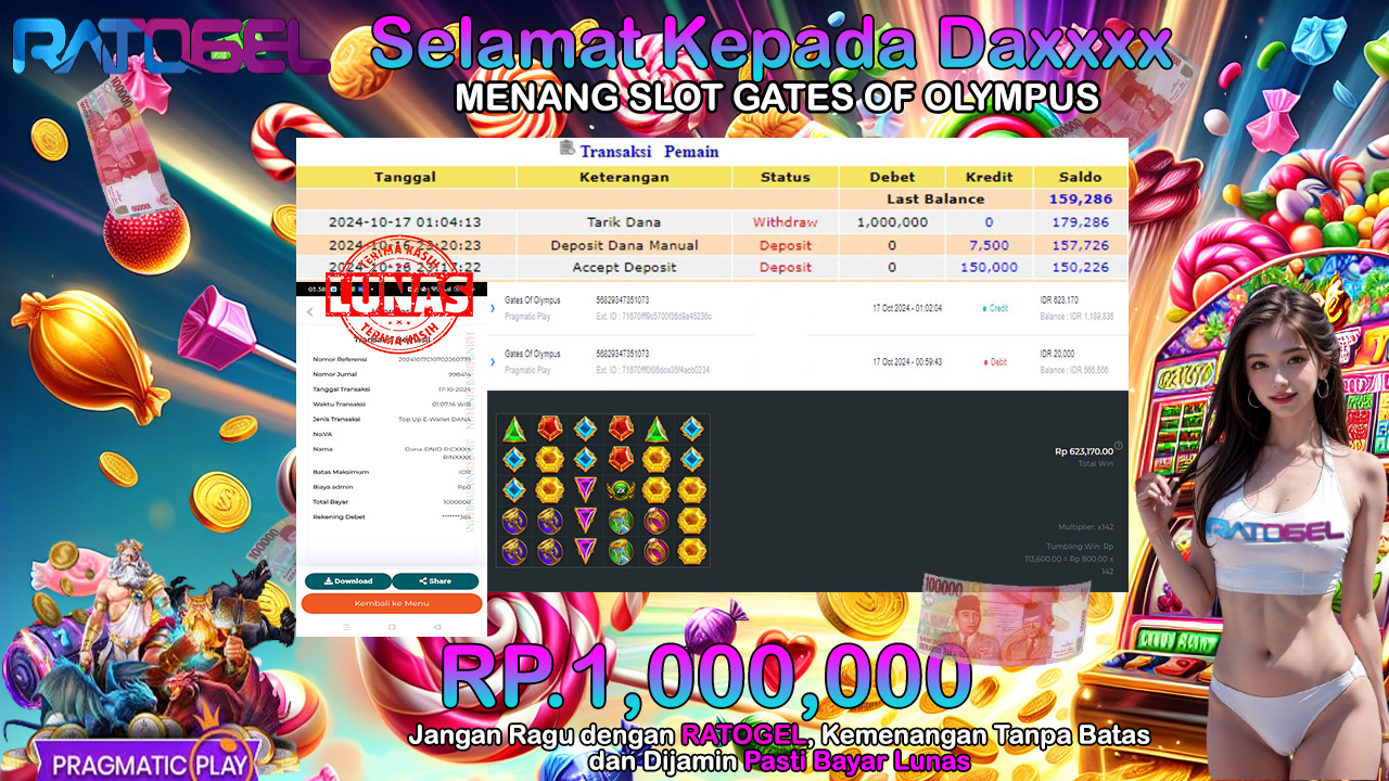 BUKTI JACKPOT SLOT GATES OF OLYMPUS  TERPERCAYA DI INDONESIA TGL 17-10-2024