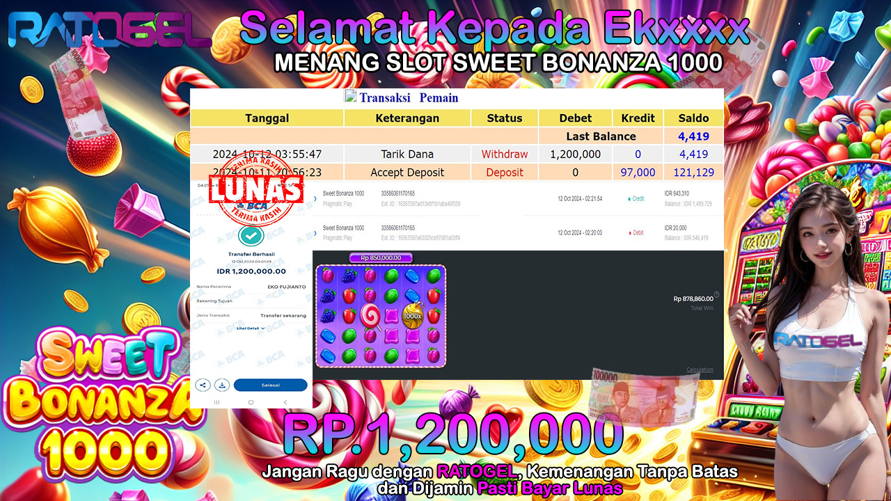 BUKTI JACKPOT SLOT SWEET BONANZA 1000 TERPERCAYA DI INDONESIA TGL 12-10-2024