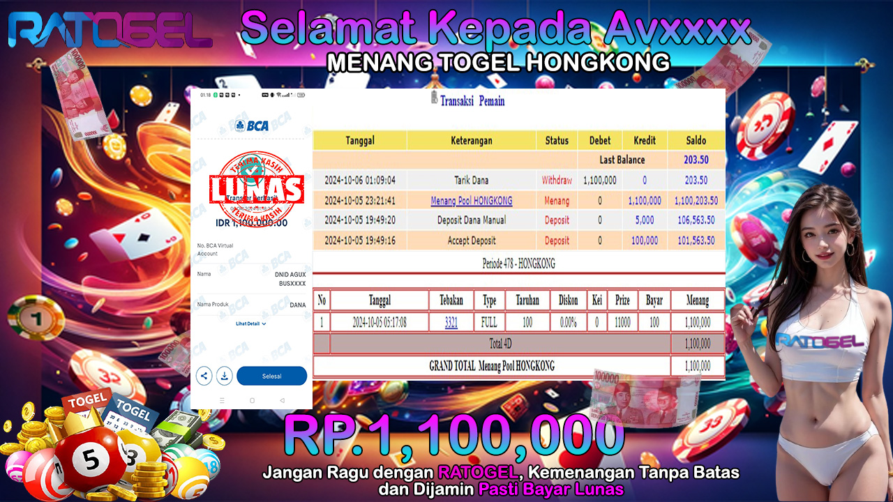 BUKTI JACKPOT TOGEL HONGKONG  TERPERCAYA DI INDONESIA TGL 06-10-2024